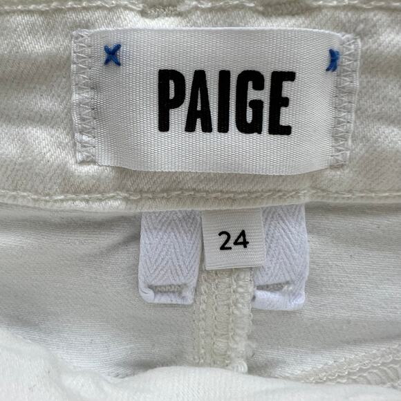 PAIGE Anessa Wide Leg High Waisted Jeans White Size 24 - Picture 3 of 6